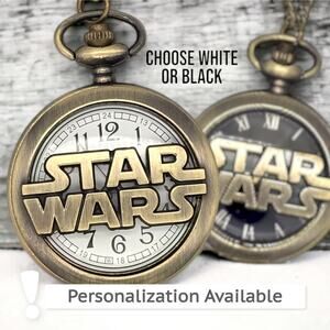 Intergalactic Pocket Watch - Sci-Fi Movie Gift for Jedi Fans Christmas Birthday